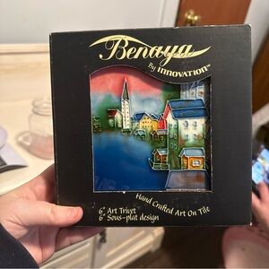 Benaya Handcrafted Art Tile trivet 6”